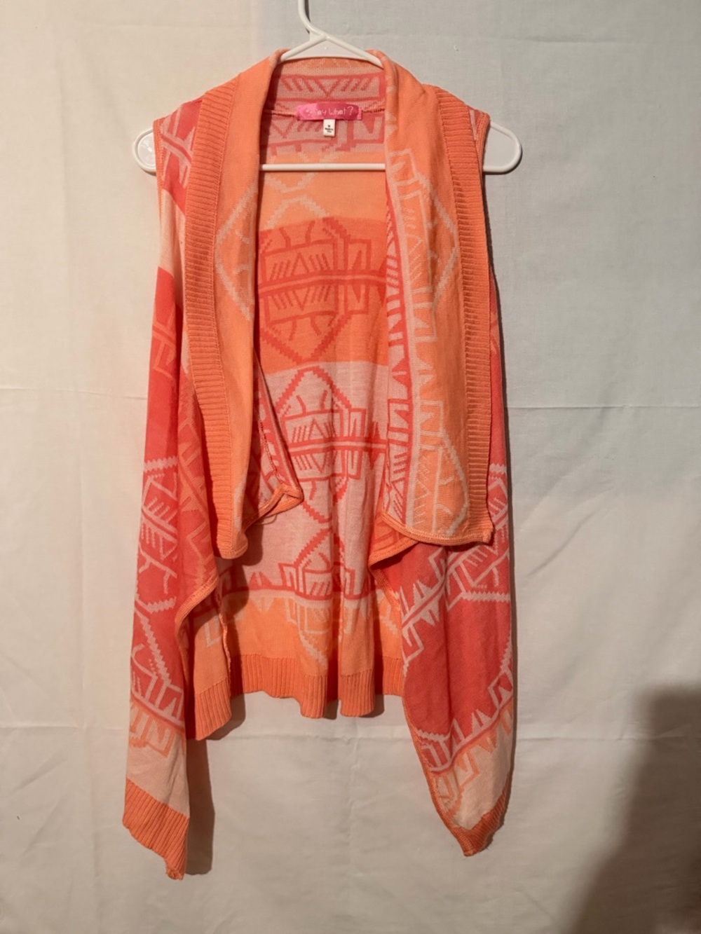 Say What? Coral and Peach Patterned Knit Top